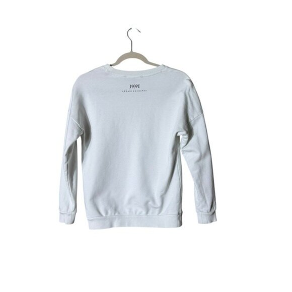 Armani Exchange Screw-Print Sweatshirt Size XS Graphic White Grey Preppy Grunge - Picture 4 of 10